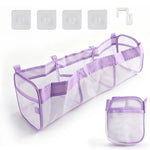 organisateur jouets bain rose maille rapide séchage compartiments poche pratique moderne