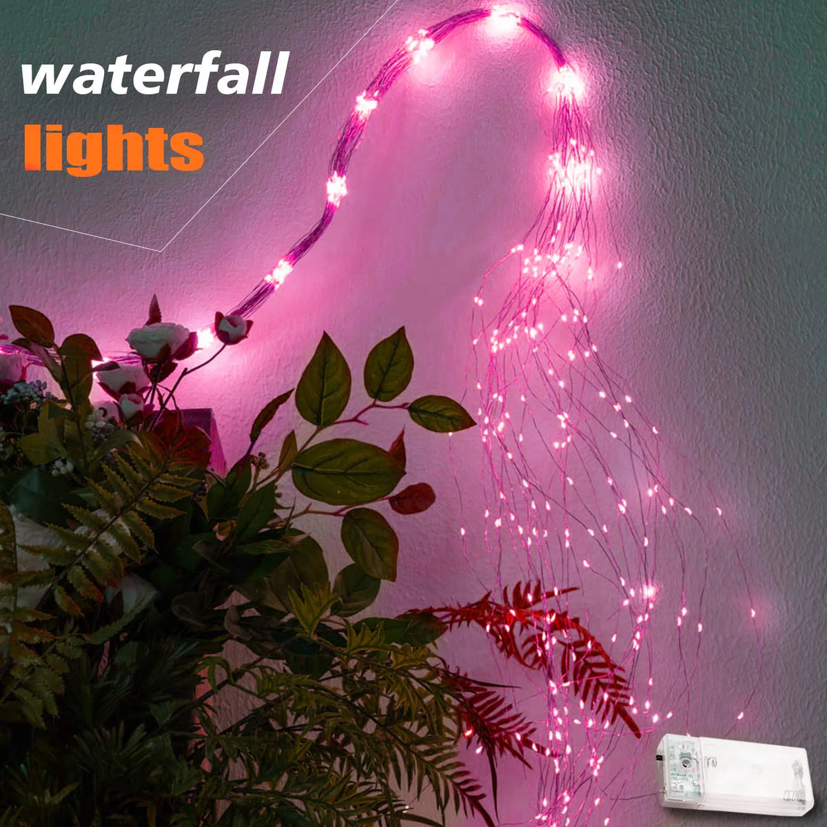 guirlande lumineuse rose saint valentin 100 led moderne décoration chambre fil cuivre