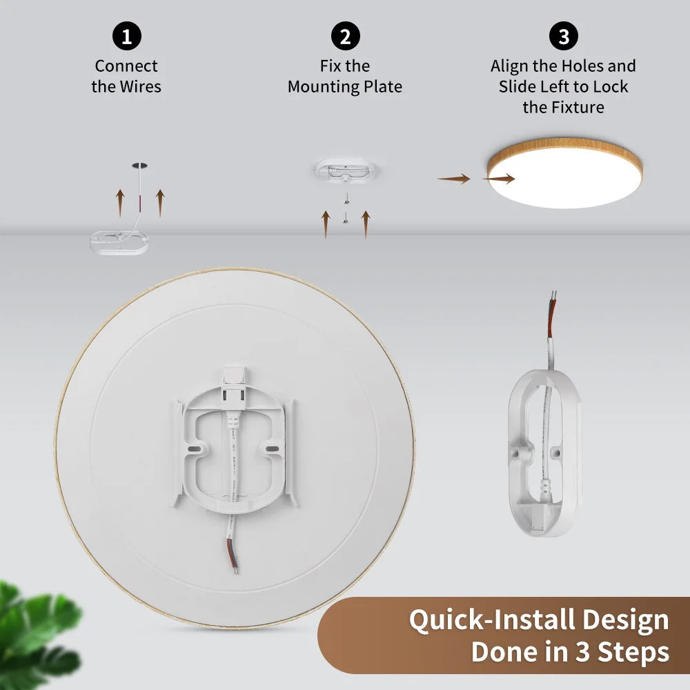 lampe led moderne texture bois blanc brun clair 220v surface télécommande