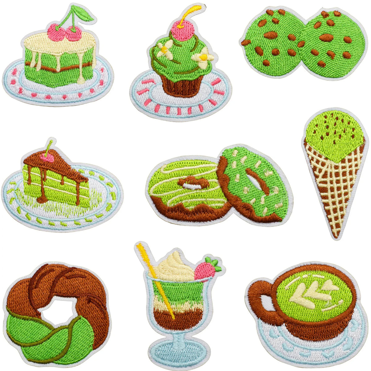 patchs décoratifs gâteaux cupcakes glaces donuts biscuits brodés écologiques fait main