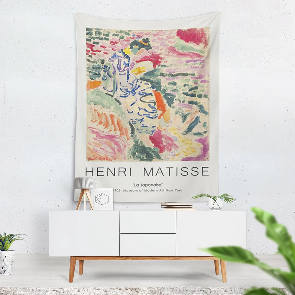 tapisserie mural moderne floral abstraite suspendue clips chambre décoration multicolore