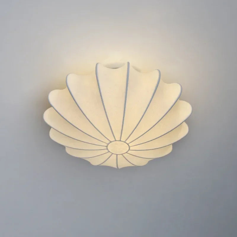 applique murale moderne beige clair lignes verticales motif coquillage murale toucher interrupteur led 4000k