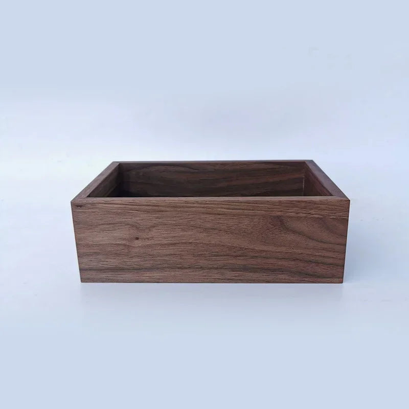 boîtes rangement bois minimaliste boîte cosmétique réutilisable rangement 1kg 1l carré marron naturelle