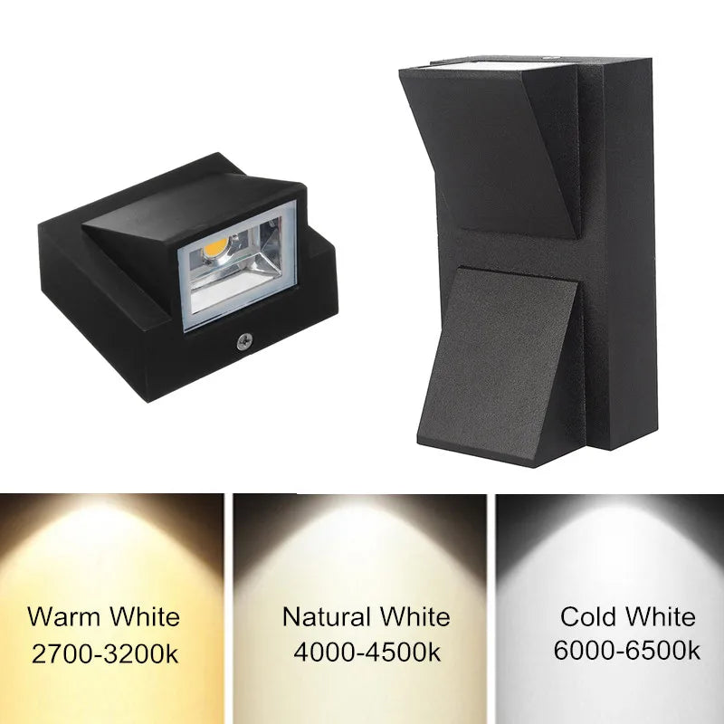 applique murale led noir contemporaine ip65 étanche 5w 10w naturel 4000k fixée mur