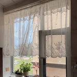rideau transparent floral rustique tissu polyester dentelle cuisine salon chambre