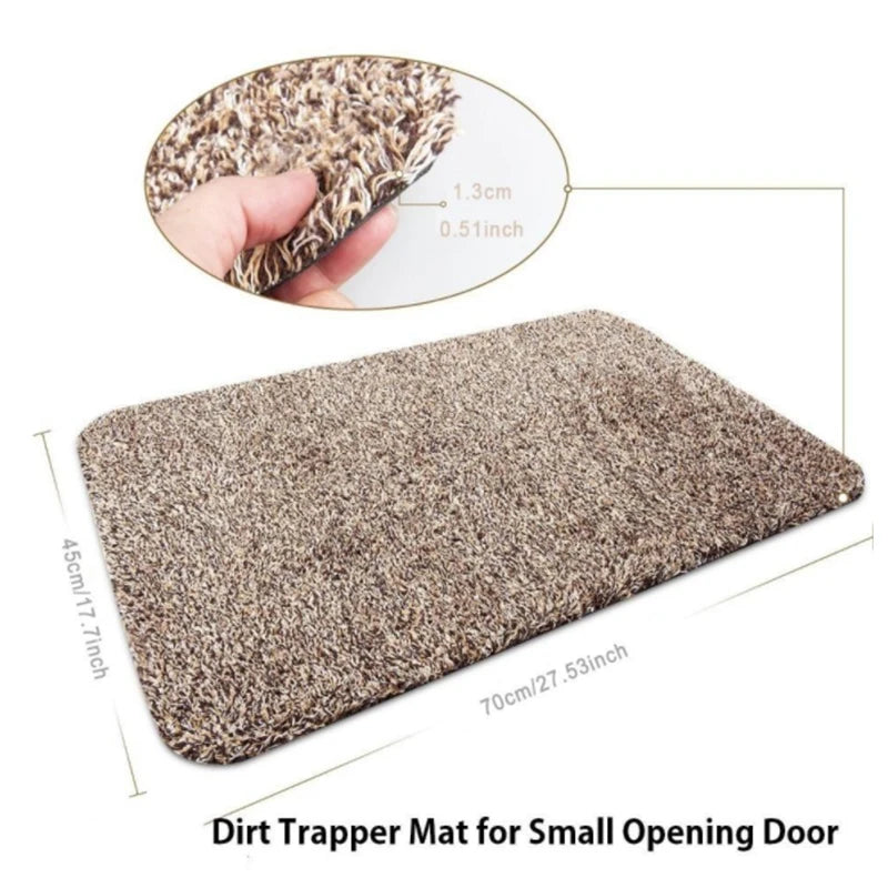 tapis porte gris moderne antidérapant absorbant extérieur 45x70cm texture épaisse motif pieds