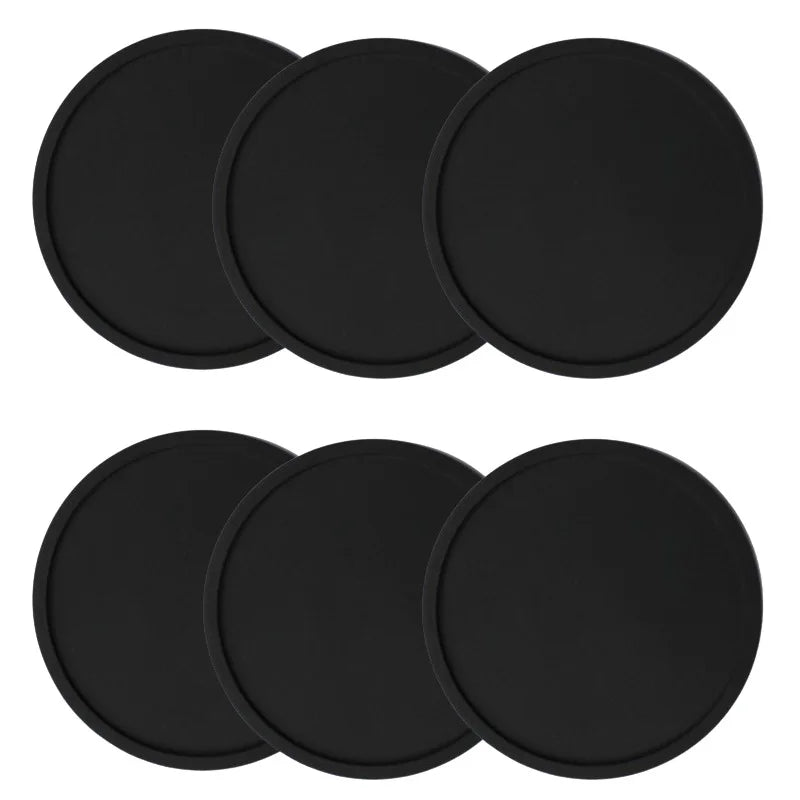 sous verres silicone respectueux environnement noir résistants chaleur antidérapants modernes 9cm
