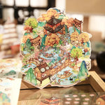 autocollants cartoon scènes miniatures animaux paysages multicolores opaques détaillés enfants