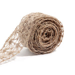 ruban décoratif toile jute motifs géométriques beige rustique artisanal emballage décoration mariage