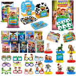 accessoires fête toy story figurines personnages masques yeux boîtes dragées pailles autocollants enveloppes multicolore