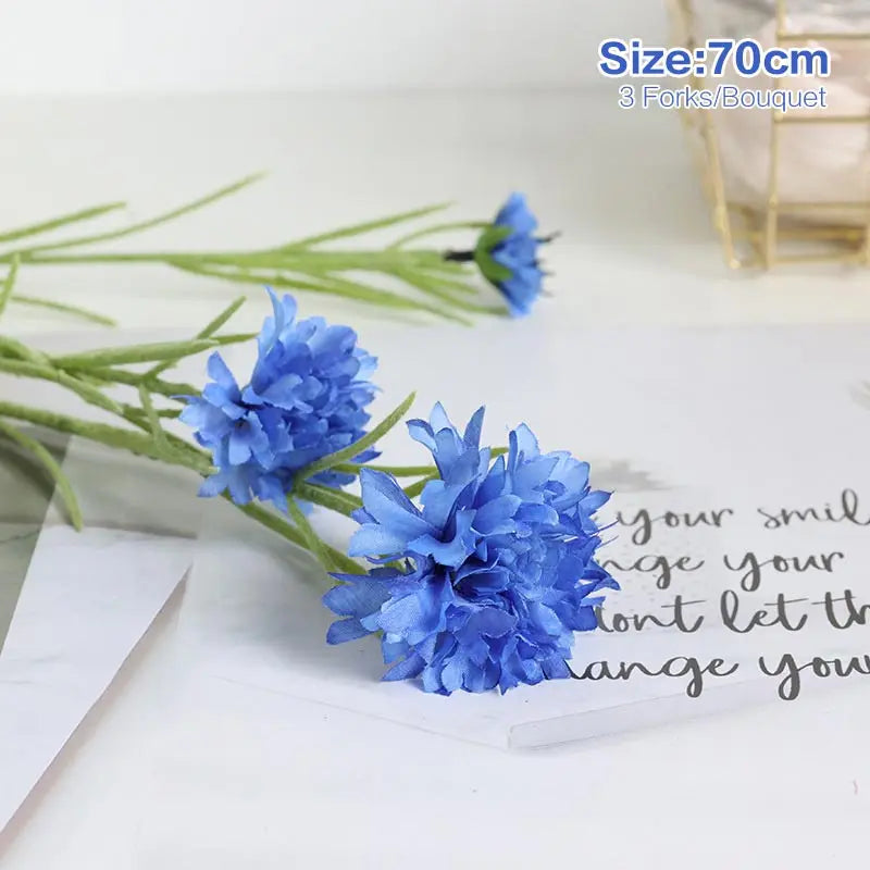 décoration intérieure bouquet artificiel bleu vert blanc moderne 70cm fête mères pendaison crémaillère