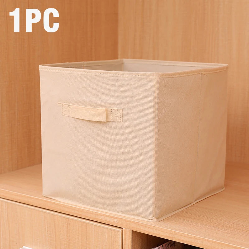 boîtes rangement pliables tissu noir modernes respectueuses environnement utilisation multiple rangement stockage poignées incluses