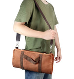 sac outils barman tissu texturé compartiments élastiques sangles réglables vintage utilitaire cocktails