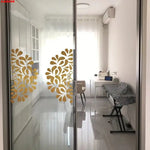 autocollants décoratifs modernes fleurs stylisées doré rouge blanc pvc adhésifs intérieur extérieur 28x56 42x84