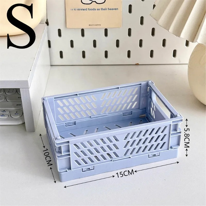 paniers rangement pliables moderne rose bleu beige vert cosmétiques papeterie étudiant