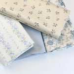 tissu coton imprimé floral bleu gris rose literie maison bricolage popeline sergé 235cm opaque