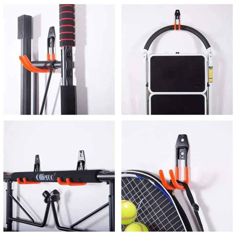 crochet mural noir orange moderne fixations vis chevilles support vélos sport équipements