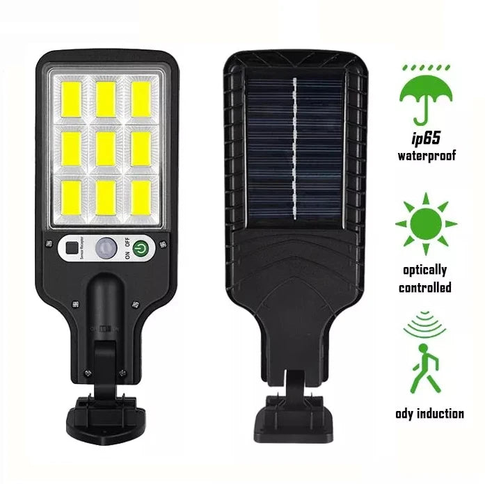 lampe rue solaire détecteur mouvement ip65 moderne led noir abs