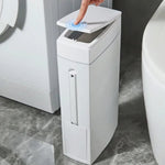 poubelle salle bain brosse wc intégrée moderne blanc plastique gain place