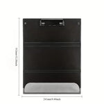 porte documents noir moderne plastique 312mm 241mm clips papier stylo