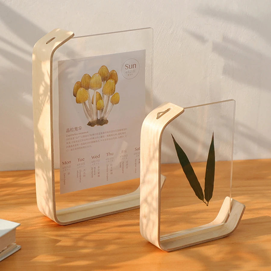 porte calendrier moderne bois transparent beige clair 10x15cm 13x18cm 15x20cm