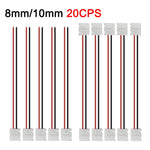 connecteurs led bande broches blanc rouge noir 8mm 10mm adhésifs modernes 20 pièces