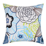 housses coussin imperméables motif floral moderne adhésif bleu violet jaune blanc