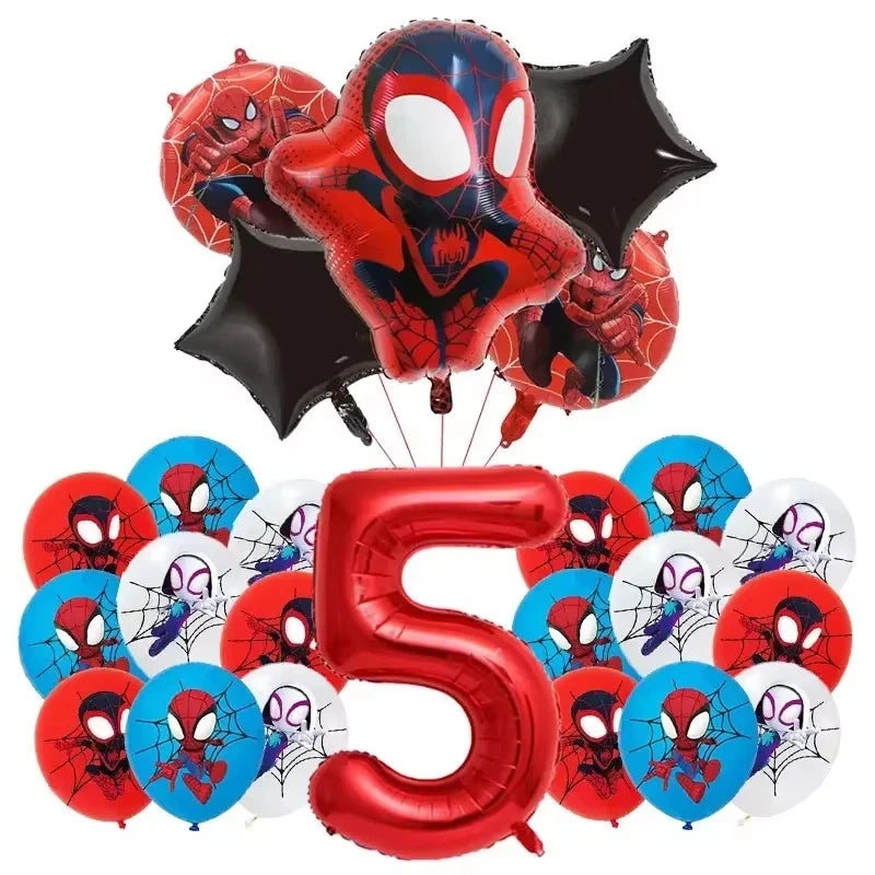 ensemble décoration anniversaire enfant spider man assiettes gobelets ballons guirlande figurines serviettes décorations