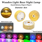 lampe table led bois naturel moderne minimaliste couleurs rechargeable tactile sans fil