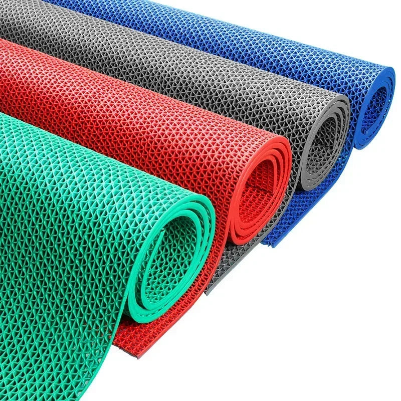 tapis antidérapant pvc gris vert rouge moderne non slip