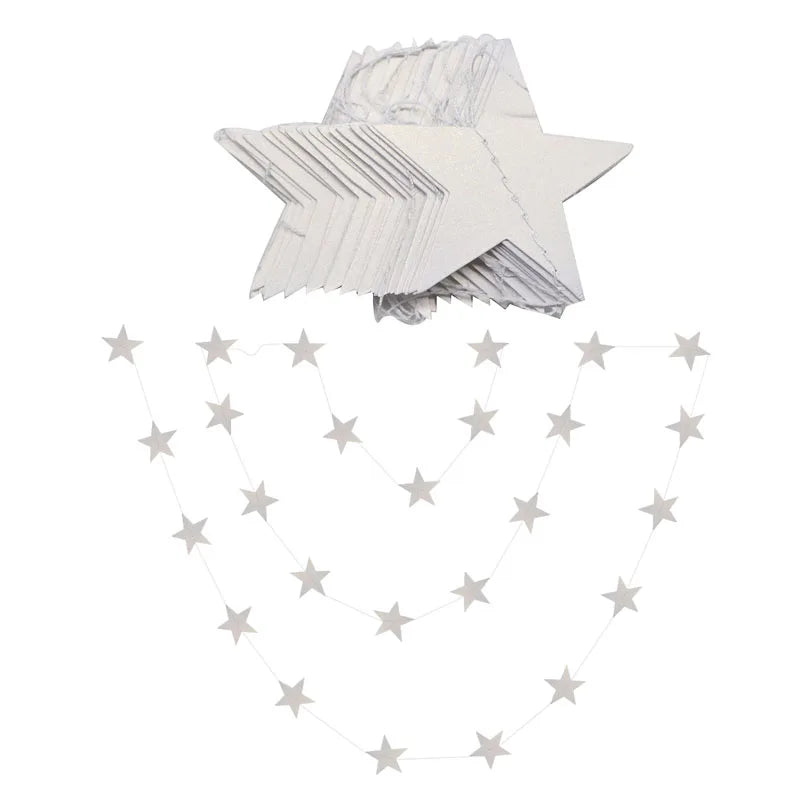 guirlande étoiles or argent blanc festives anniversaire noël mariage décoration chambre enfants métalliques brillantes