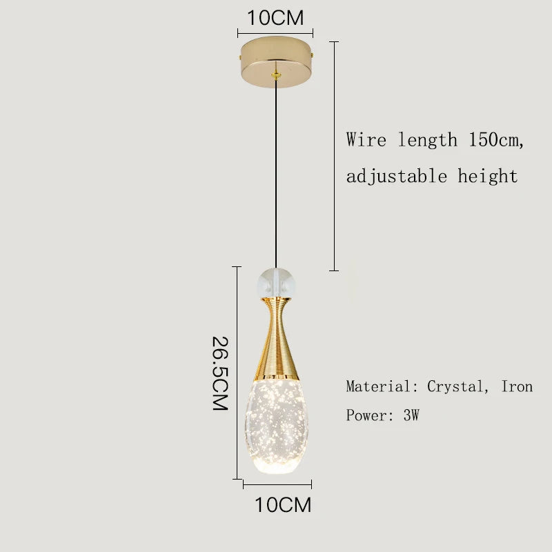 suspension lumineuse moderne cristal doré bubbles led chambre salon étincelante contemporain éclairageintérieur