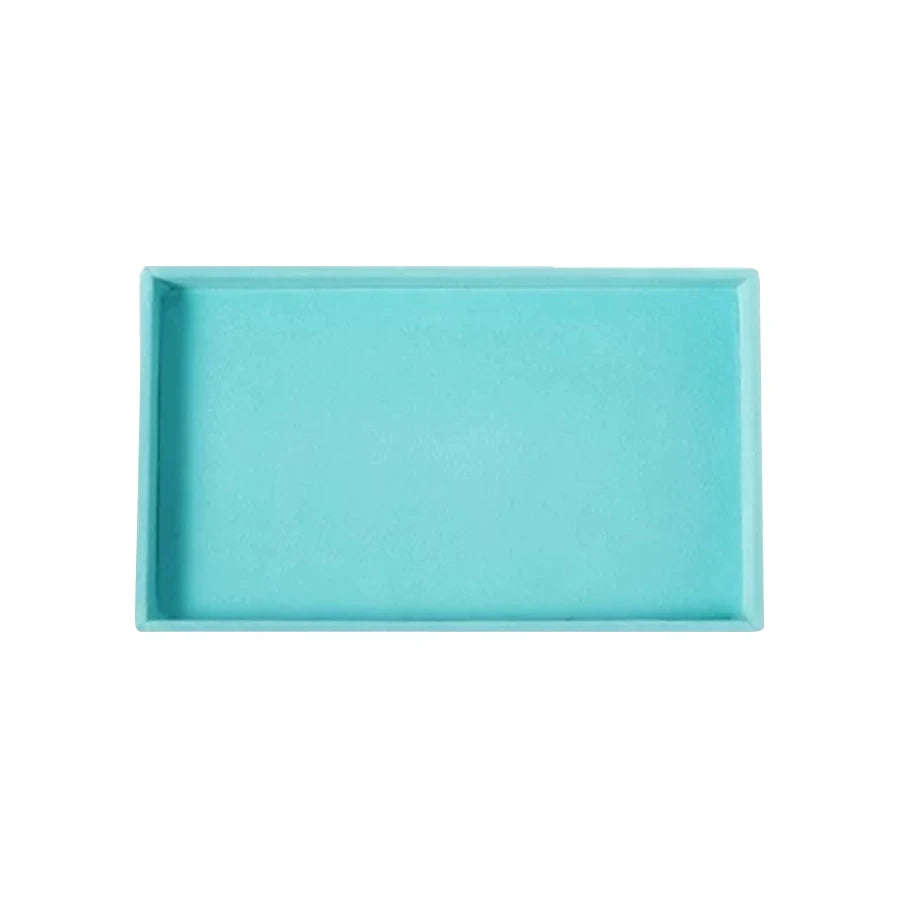 présentoir bijoux boîte turquois velours moderne pendentifs boucles d'oreilles rangement organisation plateau