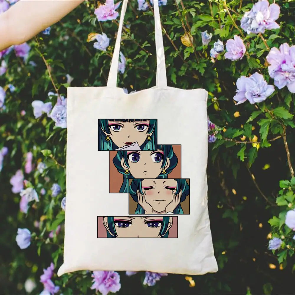 sac main blanc fille fleurs motifs floraux rétro décontracté sans fermeture éclair toileversible