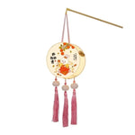 lanterne traditionnelle décoration maison fleurs personnages symboles chinois opaques polyester cylindrique tringle anniversaire