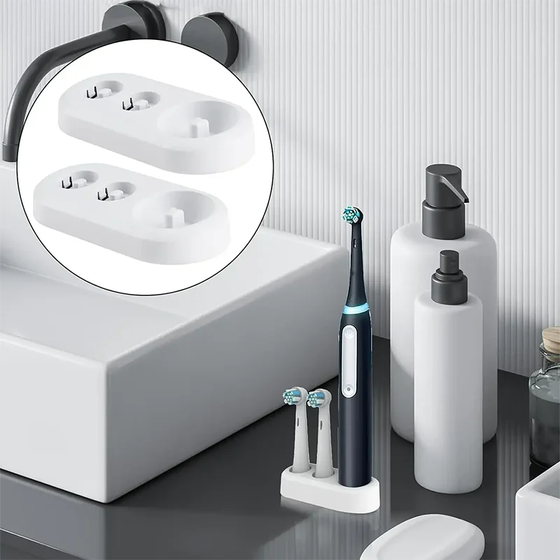 organisateur brosses dents électriques support moderne blanc gris bleu minimaliste rangement salle bain