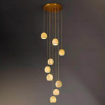 suspension lumineuse moderne marbre beige cuivre salon salle manger cuisine