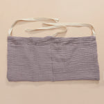 sac rangement lit bébé coton coeurs dorés gris simple double poche fixation ruban
