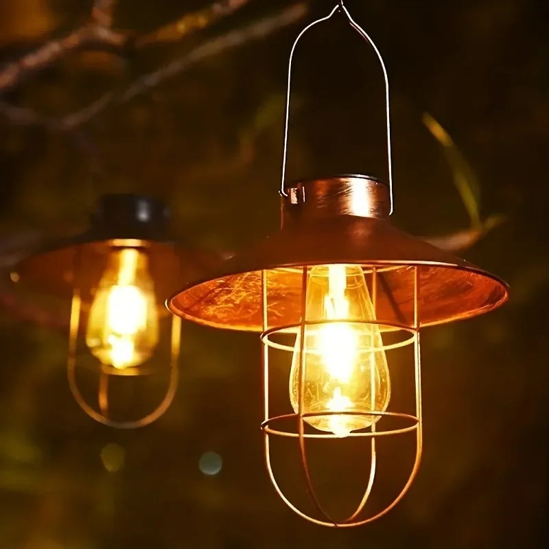 lampe suspendue cuivre vintage solaire filament ip44 extérieur contemporaine rustique jardin