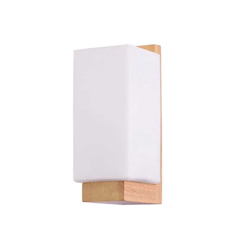 applique murale moderne led bois clair verre blanc éclairage chambre salon 16w 30w blanc