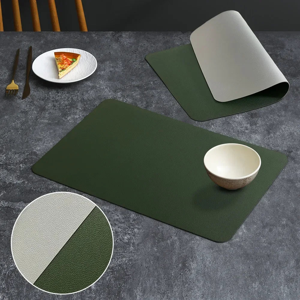 tapis table rectangulaire simili cuir moderne imperméable salle manger élégante
