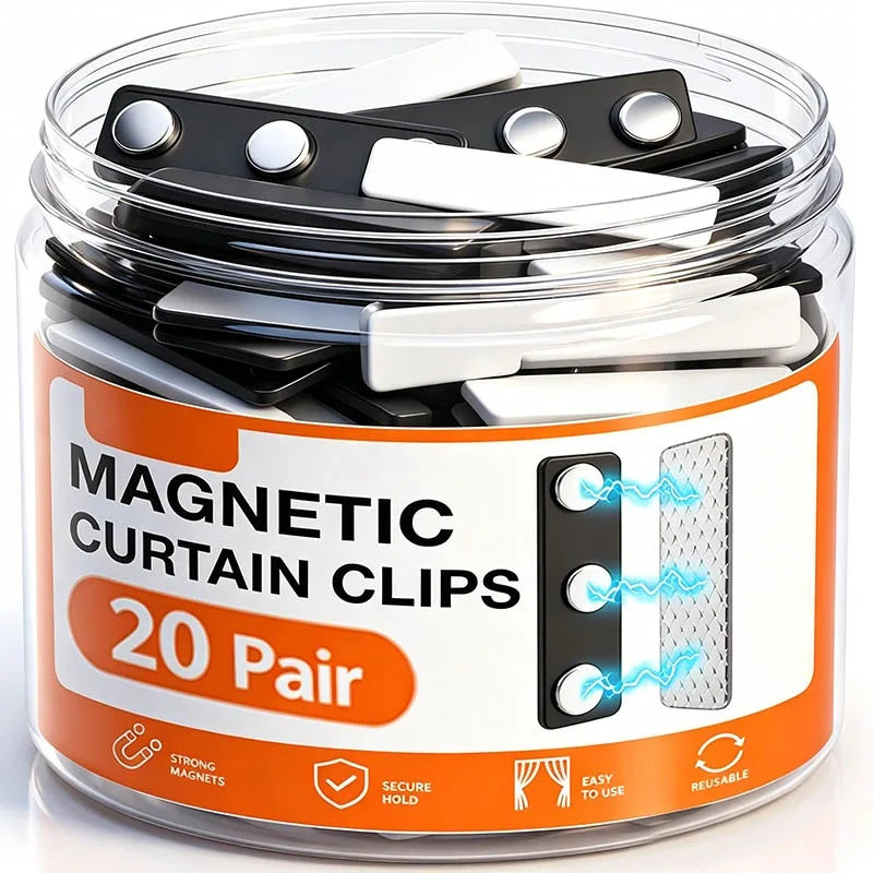 clips rideau magnétiques adhésifs noir blanc grille métallique pvc modernes sécurisés praticiens pairs