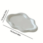 support bijoux blanc moderne plateaux rangement minimaliste pvc opaques lisses rond