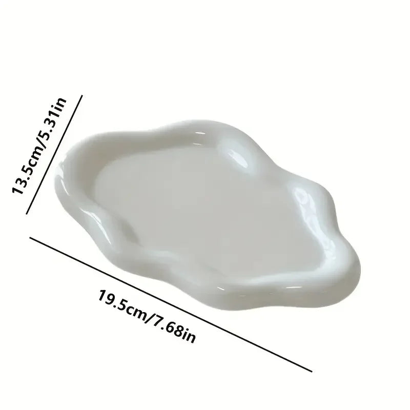 support bijoux blanc moderne plateaux rangement minimaliste pvc opaques lisses rond