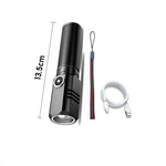 lampe poche led rechargeable 10000 lumens modes variateur rainures texturées lentille