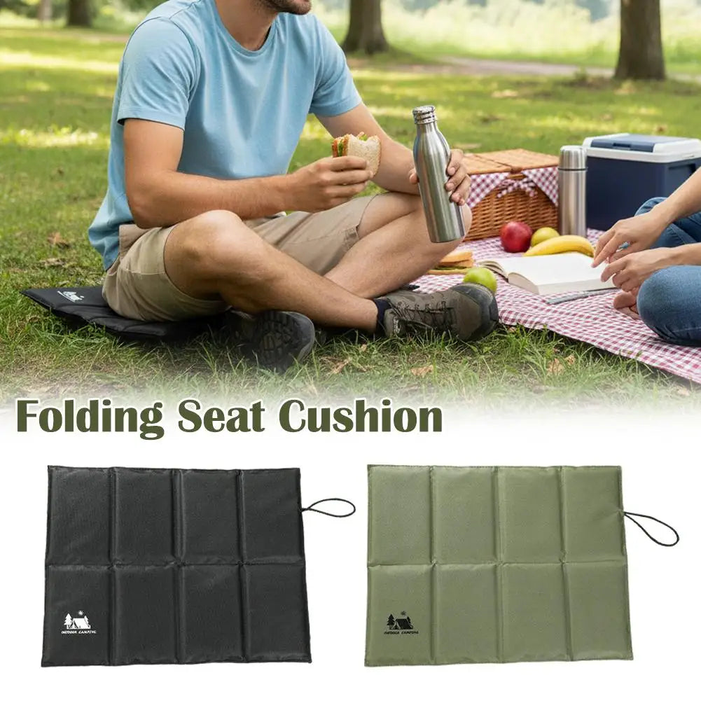 coussin pliable assise imperméable vert olive noir tissu micro perforé pratique portable camping pêche