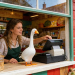 statue canard blanc orange texturé rustique extérieur jardin terrasse intérieur décoration magasin