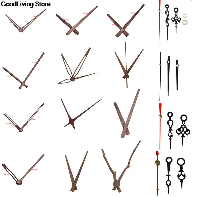 aiguilles montre marron foncé moderne minimaliste bois dorés quartz horloges murales pièces rechange