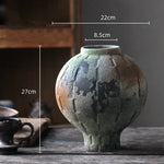 vase rustique vintage vert gris beige texture craquelée décoration moderne