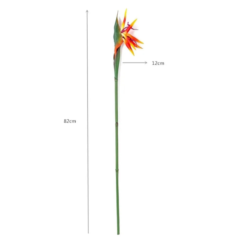 plantes artificielles oiseau paradis bouquet fleurs vert jaune orange rouge moderne décoration intérieur maison